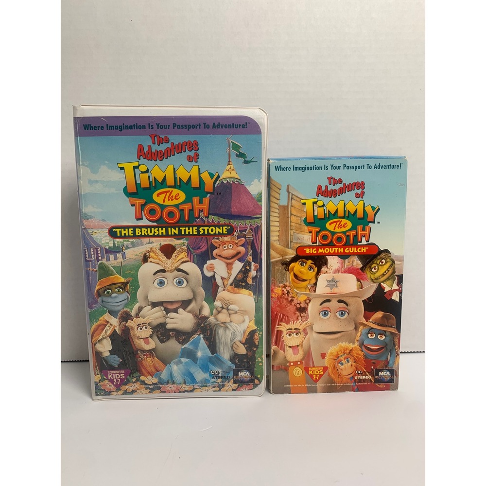 Vintage The Adventures of Timmy the Tooth VHS Lot Brush in the Stone‎ Big Mouth